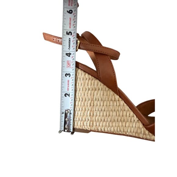 J MACLAUGHLIN Tan Leather Esapdrilles Sandals Wedges Size 6.5 - Picture 8 of 10